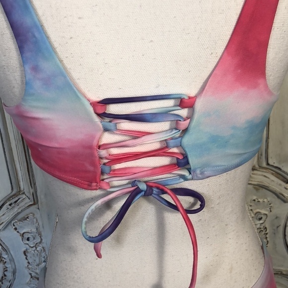 ZAFUL Sherbet Colors Peek a Boo Top Bikini Size 4 NWOT - Picture 8 of 12
